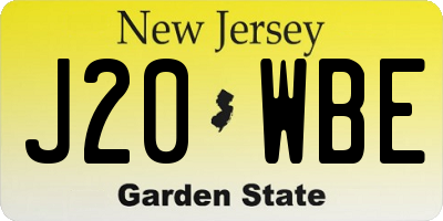 NJ license plate J20WBE