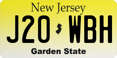 NJ license plate J20WBH