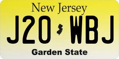 NJ license plate J20WBJ
