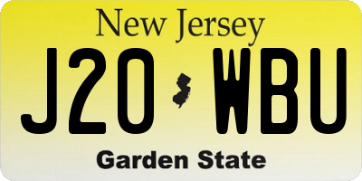NJ license plate J20WBU