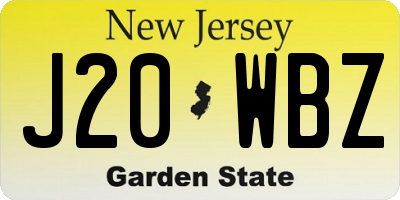 NJ license plate J20WBZ