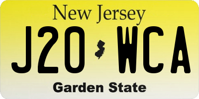 NJ license plate J20WCA