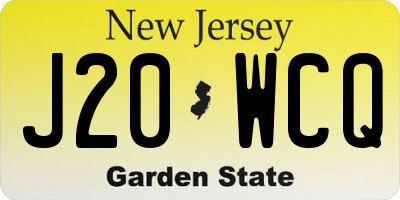 NJ license plate J20WCQ