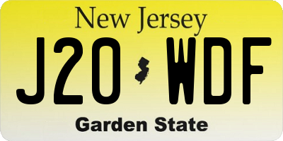 NJ license plate J20WDF