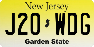 NJ license plate J20WDG