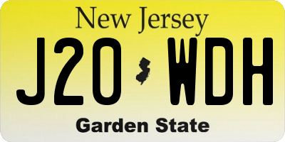 NJ license plate J20WDH