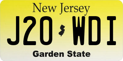 NJ license plate J20WDI