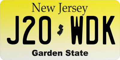 NJ license plate J20WDK