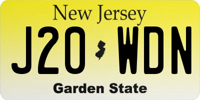 NJ license plate J20WDN