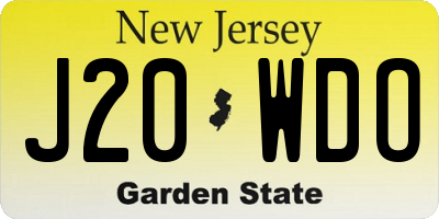 NJ license plate J20WDO