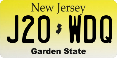 NJ license plate J20WDQ