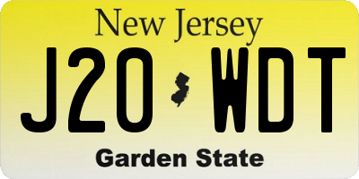 NJ license plate J20WDT