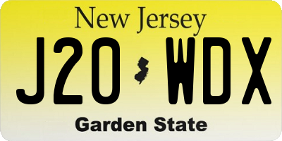 NJ license plate J20WDX