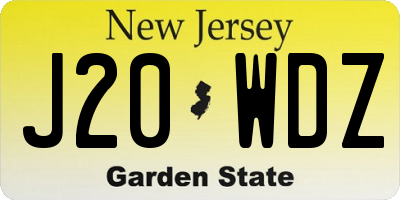 NJ license plate J20WDZ