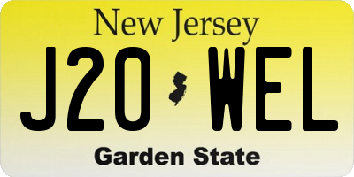 NJ license plate J20WEL