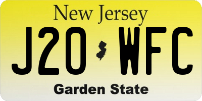 NJ license plate J20WFC