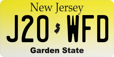 NJ license plate J20WFD