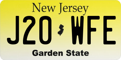 NJ license plate J20WFE