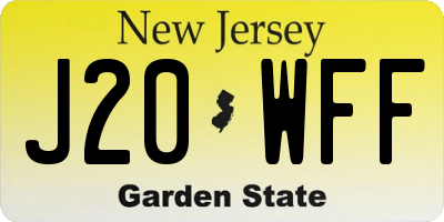 NJ license plate J20WFF