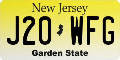 NJ license plate J20WFG
