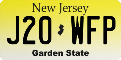 NJ license plate J20WFP