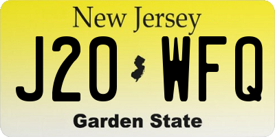NJ license plate J20WFQ