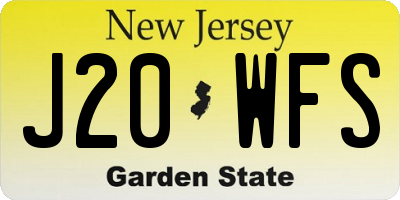 NJ license plate J20WFS