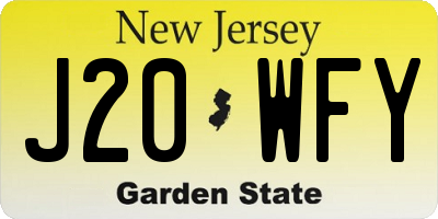 NJ license plate J20WFY