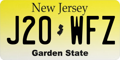 NJ license plate J20WFZ