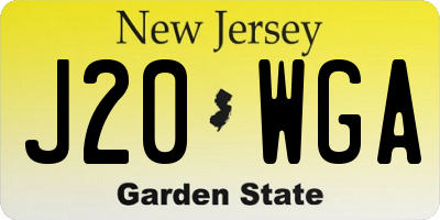NJ license plate J20WGA