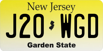 NJ license plate J20WGD