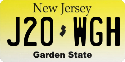 NJ license plate J20WGH