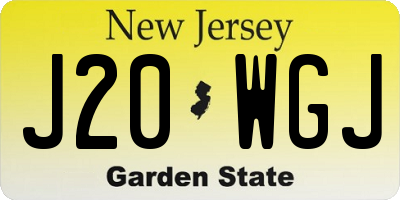 NJ license plate J20WGJ
