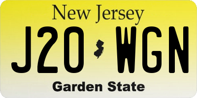 NJ license plate J20WGN