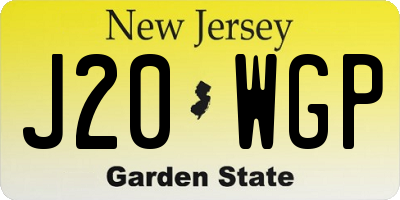 NJ license plate J20WGP