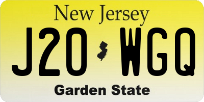 NJ license plate J20WGQ