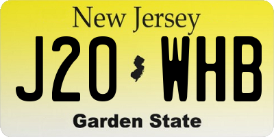 NJ license plate J20WHB