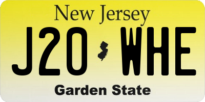 NJ license plate J20WHE