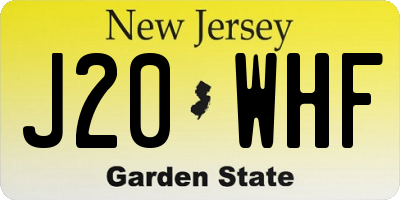 NJ license plate J20WHF