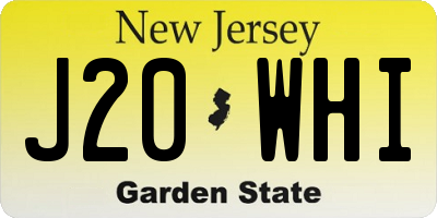 NJ license plate J20WHI