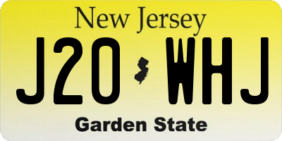 NJ license plate J20WHJ