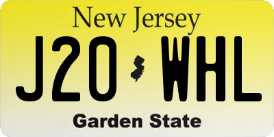 NJ license plate J20WHL