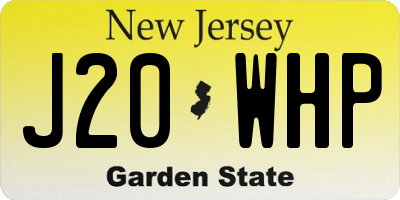 NJ license plate J20WHP