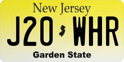 NJ license plate J20WHR