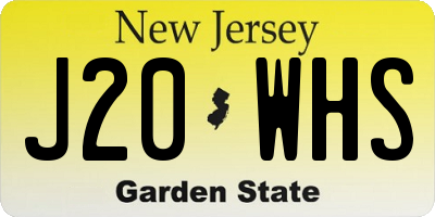 NJ license plate J20WHS