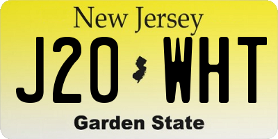 NJ license plate J20WHT