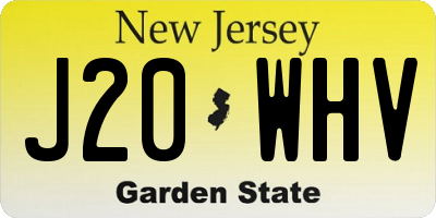 NJ license plate J20WHV