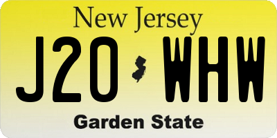 NJ license plate J20WHW