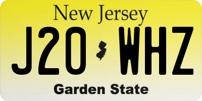NJ license plate J20WHZ