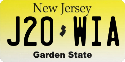 NJ license plate J20WIA